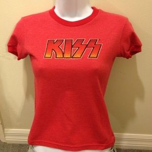 XS Red KISS T-Shirt Top